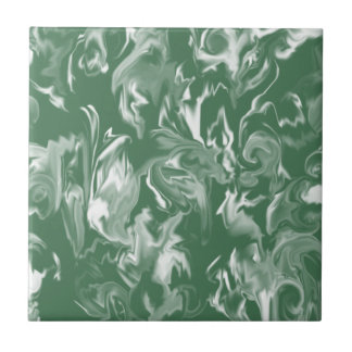 Carreau Tuile mélangée vert-foncé et blanche de couleur