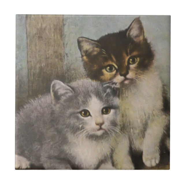 Carreau Tuile mignonne de chatons (Devant)