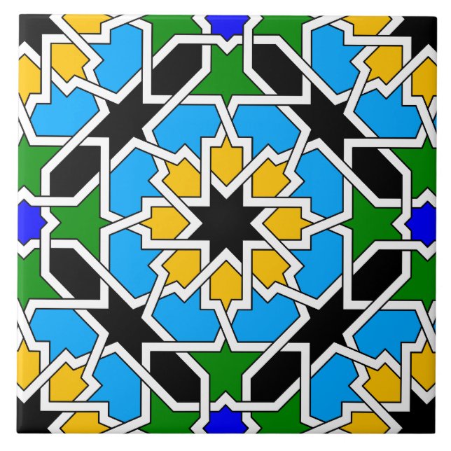 Carreau Tuile motif géométrique islamique (Devant)