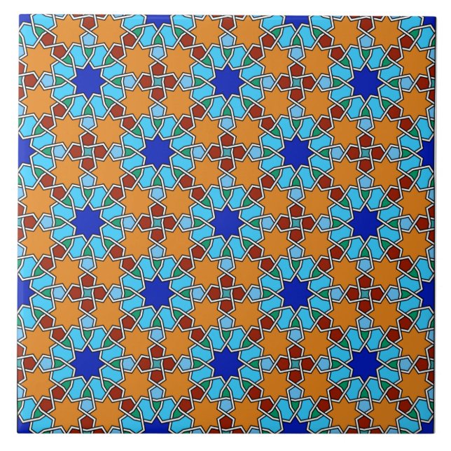 Carreau Tuile motif géométrique islamique (Devant)