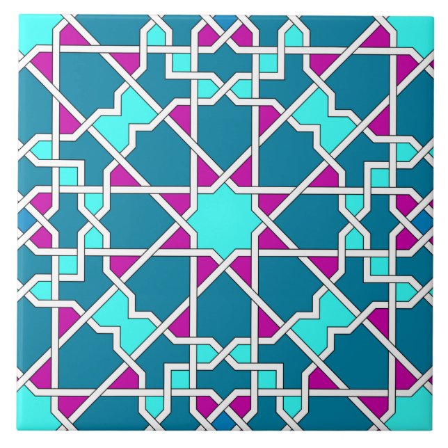 Carreau Tuile motif géométrique islamique (Devant)