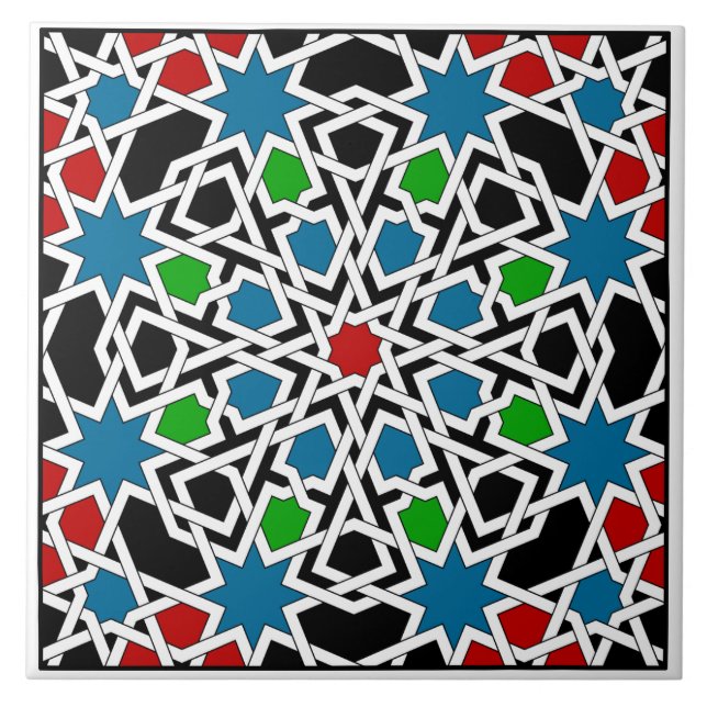 Carreau Tuile motif géométrique islamique (Devant)