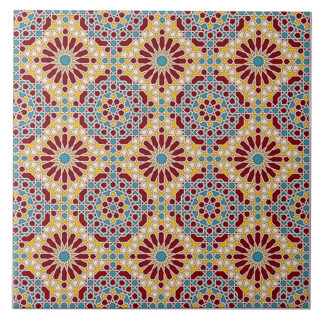 Carreau Tuile motif géométrique islamique (Devant)