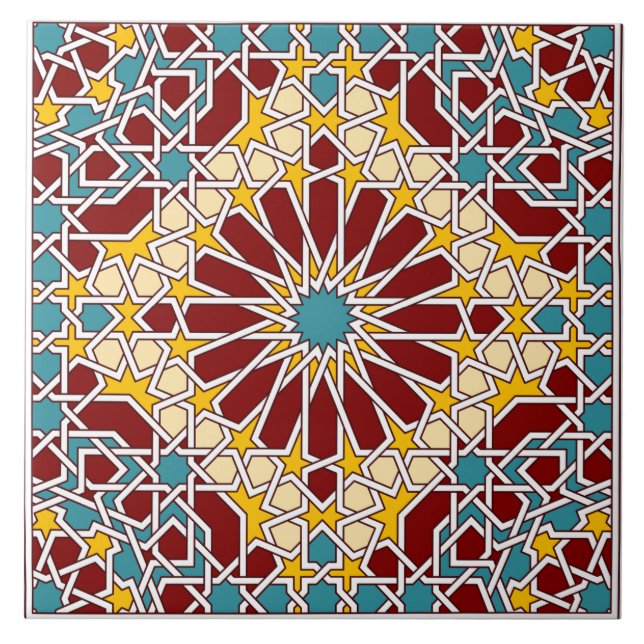 Carreau Tuile motif géométrique islamique (Devant)