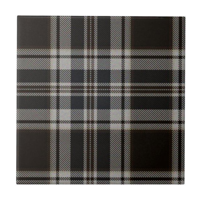 Carreau Tuile noire et blanche de tartan (Devant)
