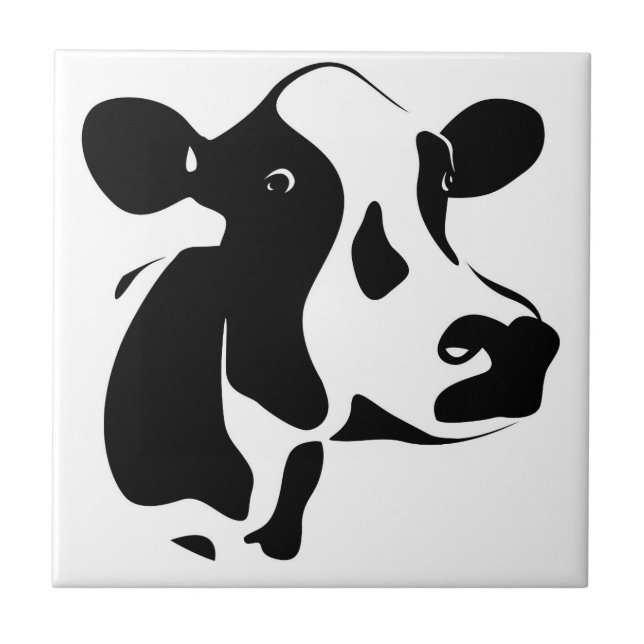 Carreau Tuile noire et blanche de vache (Devant)
