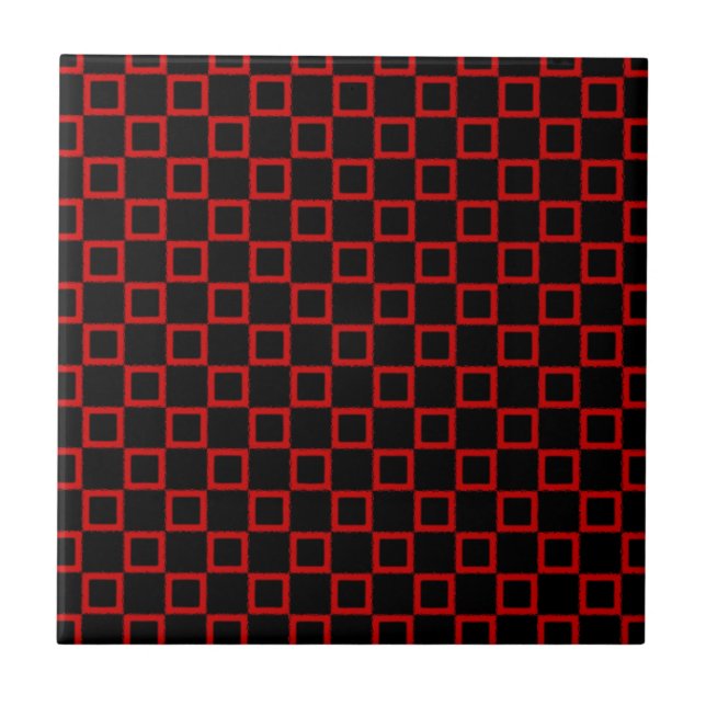 Carreau Tuile noire et rouge classique (Devant)