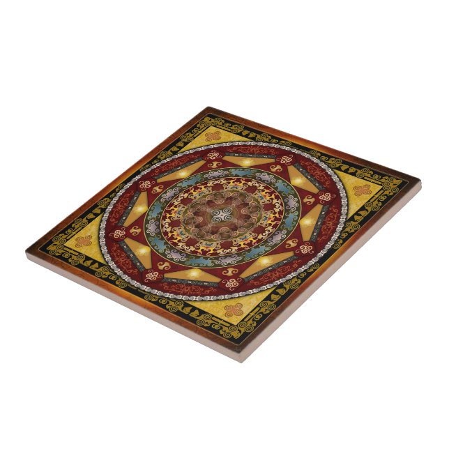 Carreau Tuile orientale de bonheur de mandala (Côté)