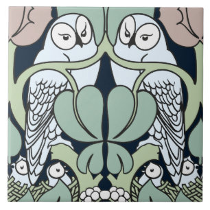 Carreau Tuile ou trépied d'art de motif de nid de hibou d
