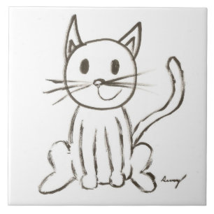 Carreau Tuile peinte de Kitty