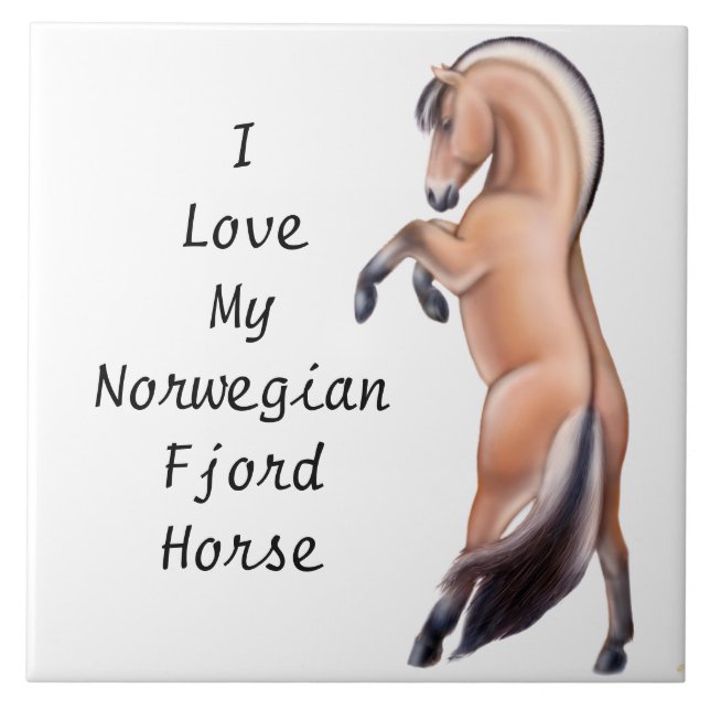 Carreau Tuile personnalisable de cheval norvégien de fjord (Devant)