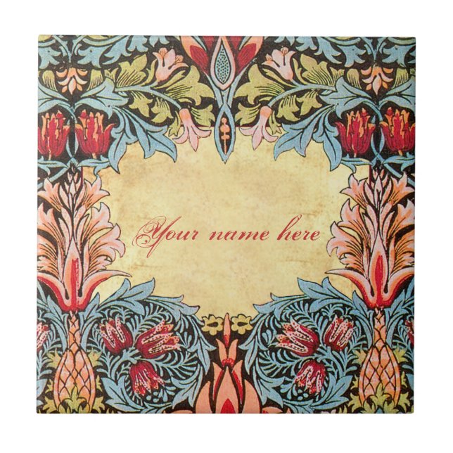 Carreau Tuile personnalisable Wm Morris Pre-Raphaelite (Devant)