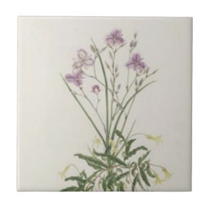 Carreau Tuile pourpre vintage de fleurs sauvages