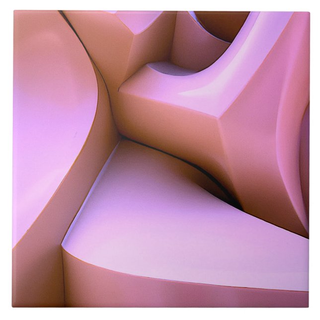 Carreau Tuile rose abstraite 3d (Devant)