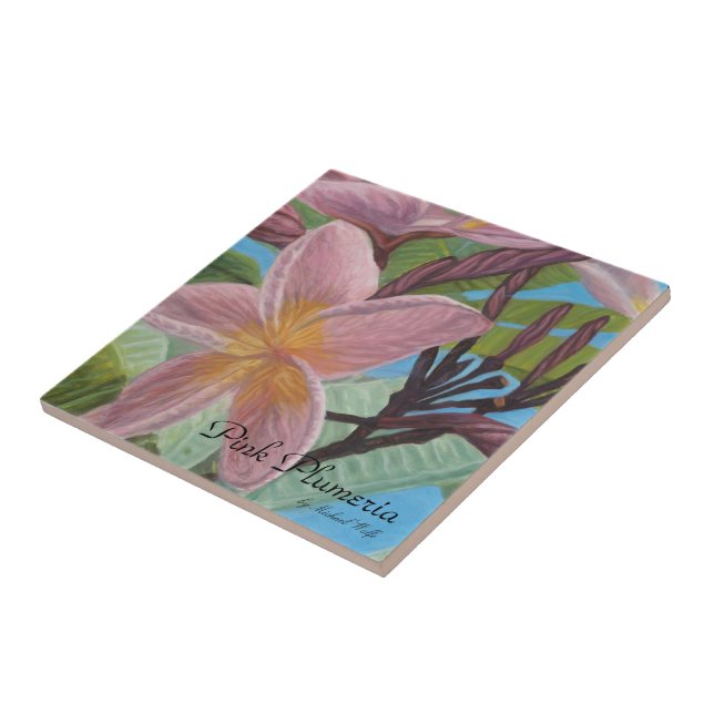 Carreau Tuile rose de Plumeria (Côté)