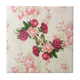 Carreau Tuile rose de roses