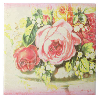 Carreau Tuile rose minable rose d'art de collage