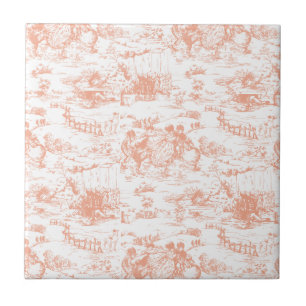 Carreau Tuile rose vintage de Toile de Français