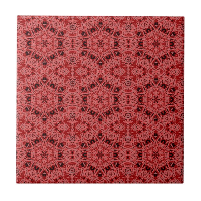 Carreau tuile rouge de hexagonals (Devant)