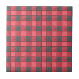 Carreau Tuile rouge et noire de contrôle de la couche plas