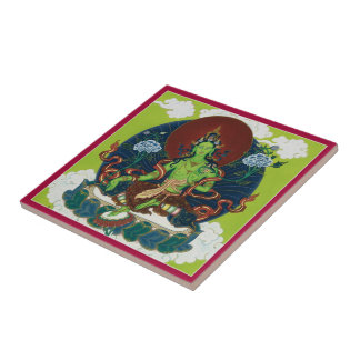 Carreau TUILE - Tara vert, Bouddha féminin le plus célèbre