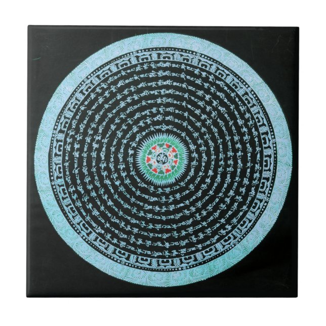 Carreau Tuile tibétaine de mandala (Devant)
