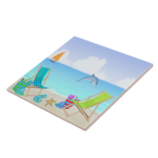 Carreau Tuile/trépied de détente de plage (Côté)