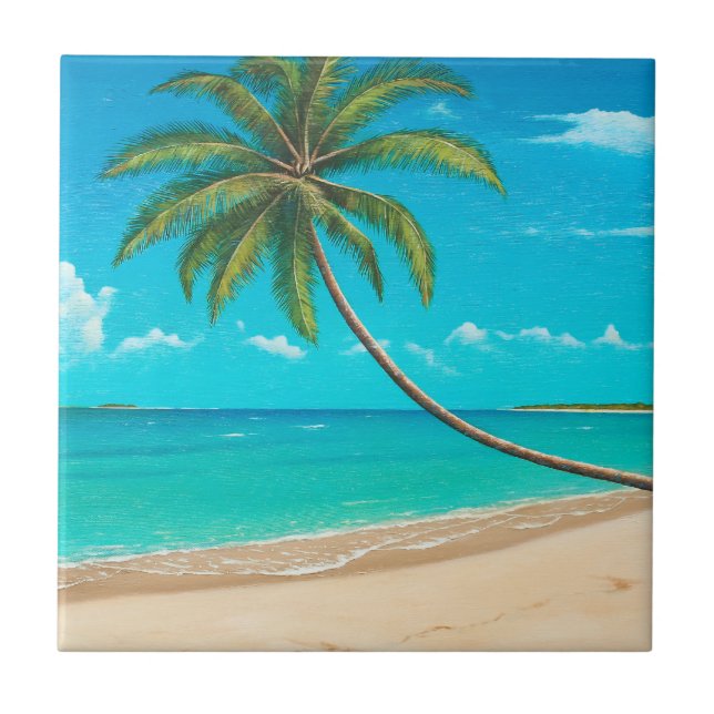 Carreau Tuile tropicale de paradis (Devant)