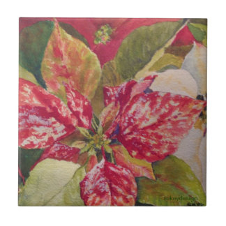 Carreau Tuile variée de poinsettia