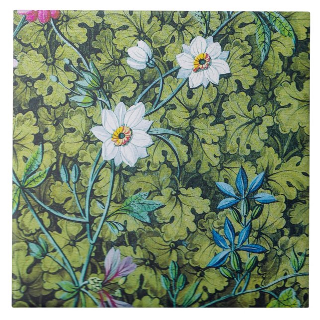 Carreau Tuile victorienne de papier peint floral (Devant)