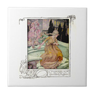 Carreau Tuile vintage de Cendrillon d'illustration