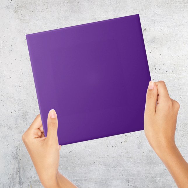 Carreau Tuile violet violet couleur solide (Violet Purple Solid Colour Tile plain ans simple )