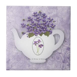 Carreau Tuile violette de théière