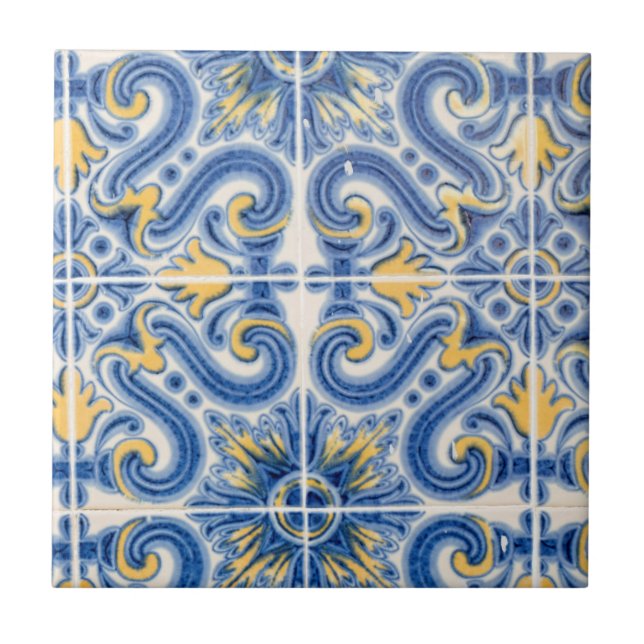 Carreau Tuiles bleues et jaunes, Portugal (Devant)