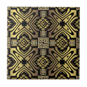 Carreau tuiles de fleurs jaunes vintage grecques