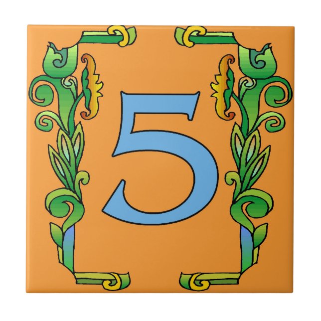 Carreau Tuiles de métro Cadre vert de défilement 5 Cinq (Devant)