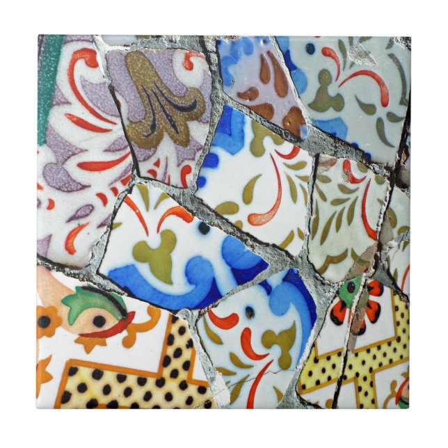 Carreau Tuiles de mosaïque de Guell du parc de Gaudi (Devant)
