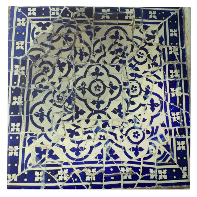 Carreau Tuiles de mosaïque de Guell du parc de Gaudi (Devant)