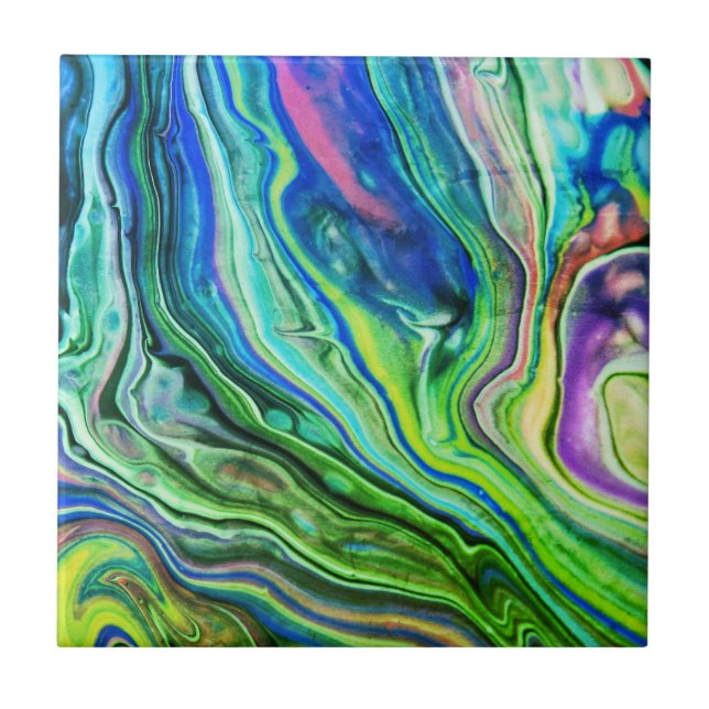 Carreau tuiles de peinture abstraites multicolores (Devant)