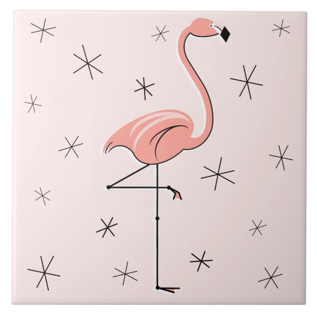 Carreau Tuiles Flamant rose rose (Devant)