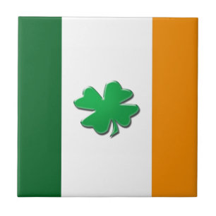 Carreau Tuiles irlandaises de shamrock de drapeau