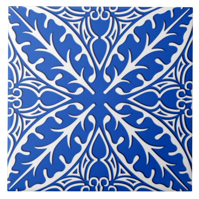 Carreau Tuiles marocaines - bleu et blanc de cobalt (Devant)