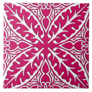 Carreau Tuiles marocaines - magenta et blanc