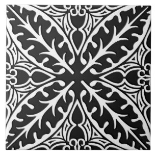 Carreau Tuiles marocaines - noires et blanches