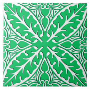 Carreau Tuiles marocaines - vert et blanc de jade