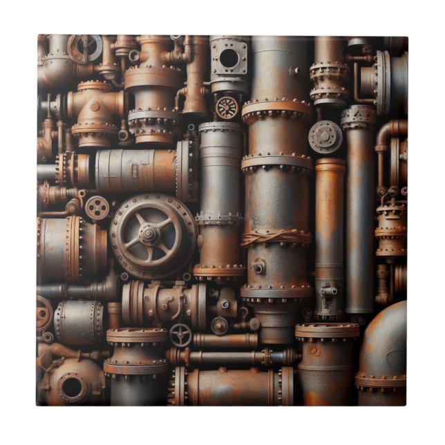 Carreau Tuiles rouillées en céramique (Devant)