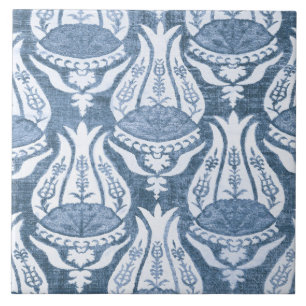 Carreau Tulipe et Treillis Art Floral Bleu de William Morr