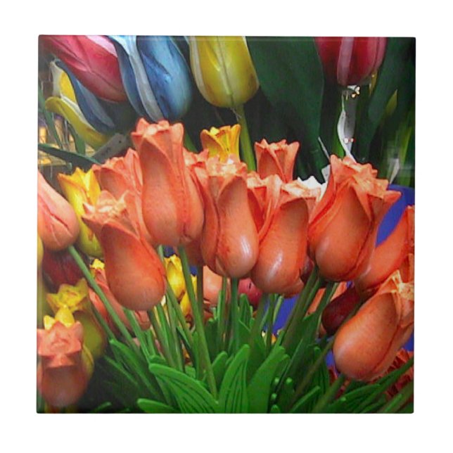 Carreau Tulipes en bois d'Amsterdam (Devant)