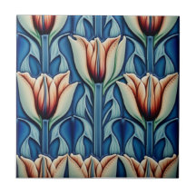 tulipes en mosaïque Art Nouveau Carrelage céramiqu