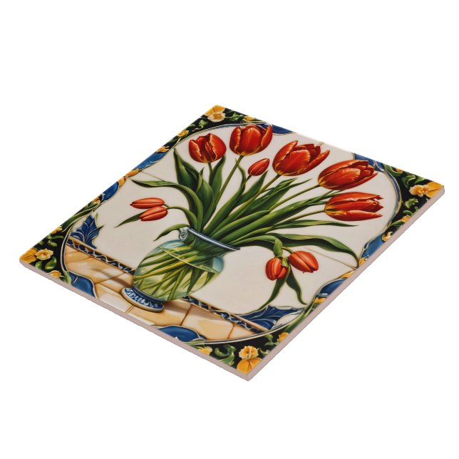 Carreau Tulipes Moderne Belle Collection (Côté)